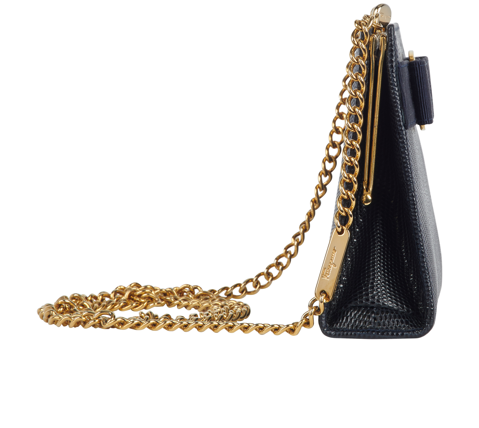 Vara Lizard Embossed, &pound;375, Handbags, Blue, Leather, Side view